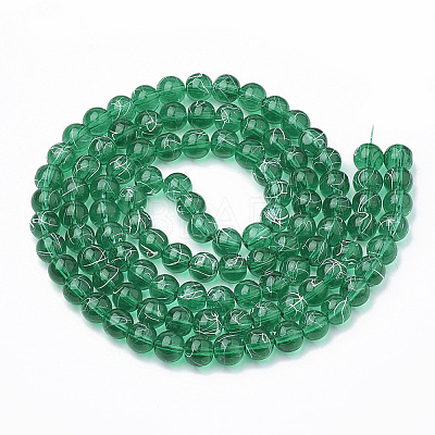 Drawbench Transparent Glass Beads Strands X-GLAD-Q012-6mm-12-1
