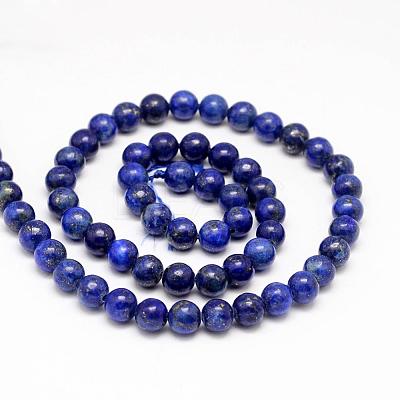 Natural Lapis Lazuli Round Beads Strands X-G-I181-10-8mm-1