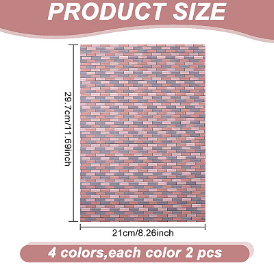 8Pcs 4 Colors Miniature Wallpapers DIY-GO0001-97-1
