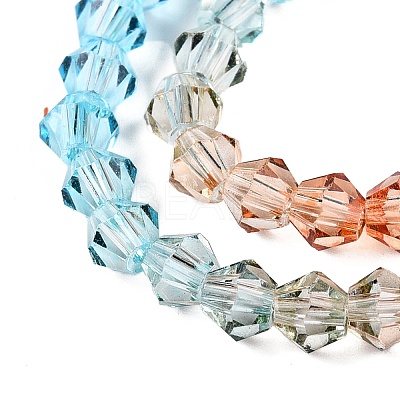 Gradient Color Baking Paint Glass Bead Strands LS-DGLA-A039-T6mm-A016-1