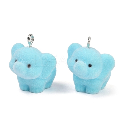 Flocky Resin Pendants X-FIND-A052-05E-1