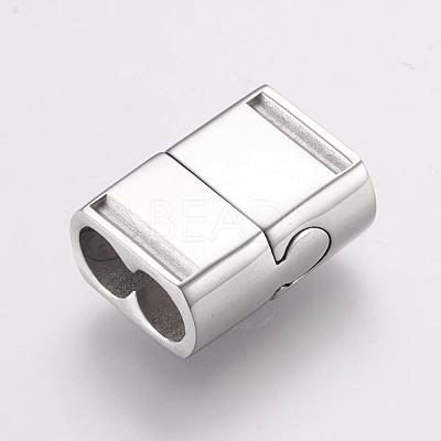 Tarnish Resistant 304 Stainless Steel Magnetic Clasps with Glue-in Ends STAS-F122-23P-1