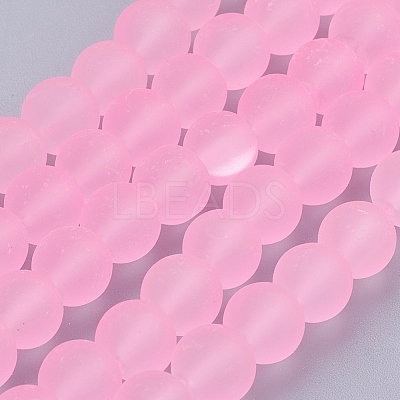 Baking Paint Transparent Glass Bead Strands GLAA-S031-8mm-20-1