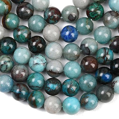 Natural Chrysocolla Beads Strands G-K405-B01-6mm-1
