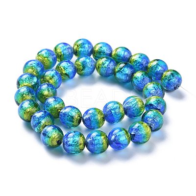 Handmade Silver Foil Lampwork Beads X-FOIL-K001-02A-10mm-1