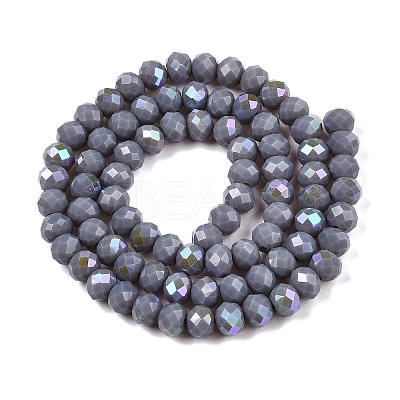 Electroplate Opaque Solid Color Glass Beads Strands EGLA-A044-P6mm-L10-1