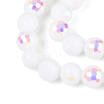 Electroplate Opaque Glass Beads Strands EGLA-N024-01A-A01-1