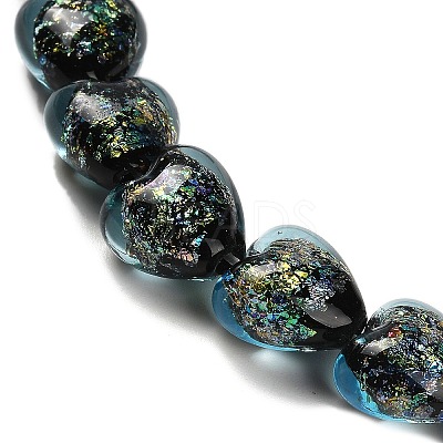 Handmade Dichroic Foil Glass Beads Strands DICH-U001-03E-1