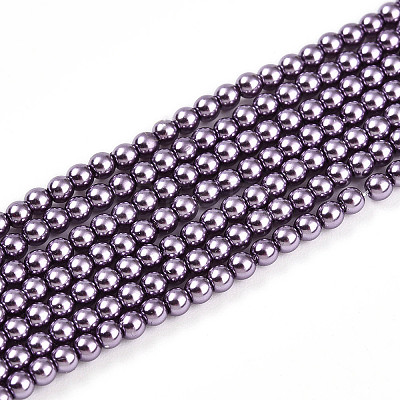 Baking Paint Pearlized Glass Pearl Bead Strands HY-N002-2mm-A14-1