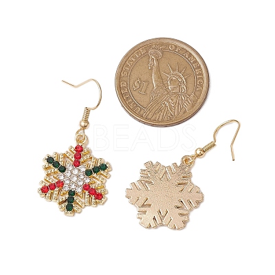 Christmas Alloy Rhinestone Dangle Earrings EJEW-JE06121-02-1