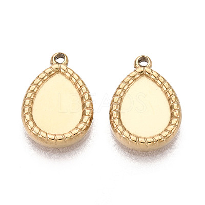 304 Stainless Steel Pendant Cabochon Settings STAS-T067-67G-1
