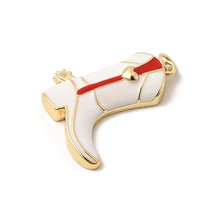 Brass Enamel Pendants KK-H267-113G-01-1