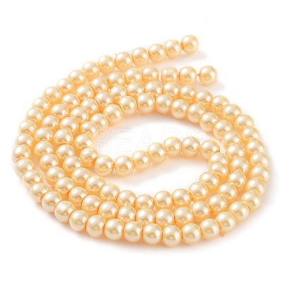 Baking Paint Pearlized Glass Pearl Round Bead Strands HY-Q003-6mm-61-1