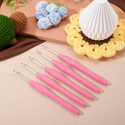 TPR Handle Aluminum Crochet Hook Needles TOOL-TA0001-13E-1