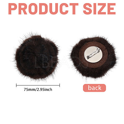 Faux Mink Fur Lapel Pins JEWB-WH0026-94B-1