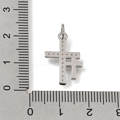 Brass Micro Pave Clear Cubic Zirconia Pendants CU-CBA9883-05D-P-1