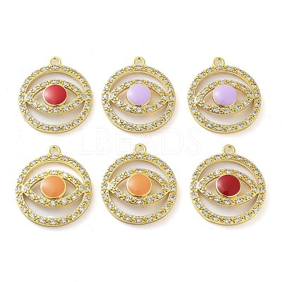 Brass Micro Pave Clear Cubic Zirconia Pendants KK-F871-13G-1