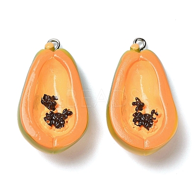 3D Fruit Theme Opaque Resin Pendants RESI-G113-01B-1