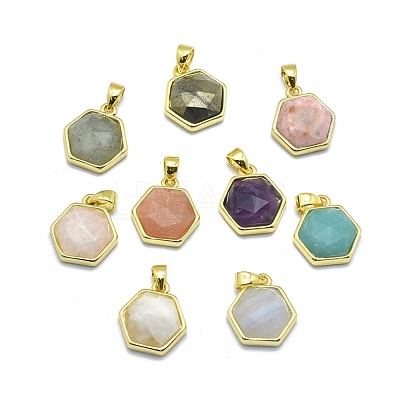 Natural Mixed Stone Pendants G-O176G-G-1