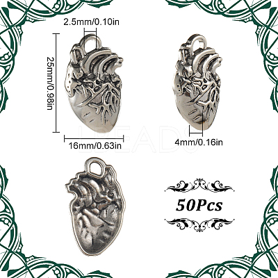 50Pcs Tibetan Style Alloy Pendants FIND-SC0005-17-1