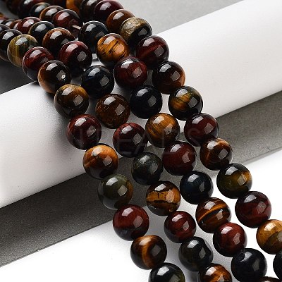 Natural Tiger Eye Beads Strands X-G-G448-8mm-21AB-1