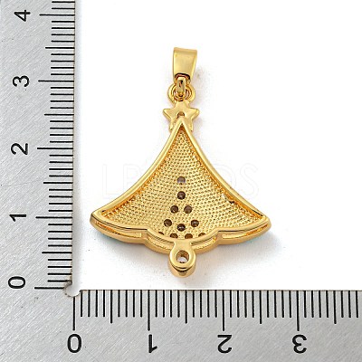 Christmas Brass Micro Pave Cubic Zirconia Pendants KK-H468-03A-02G-1