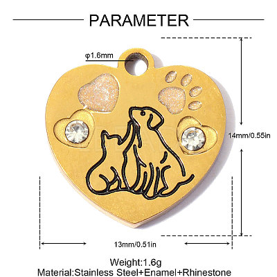 304 Stainless Steel with Black Enamel Charms SA-OY001-96G-1