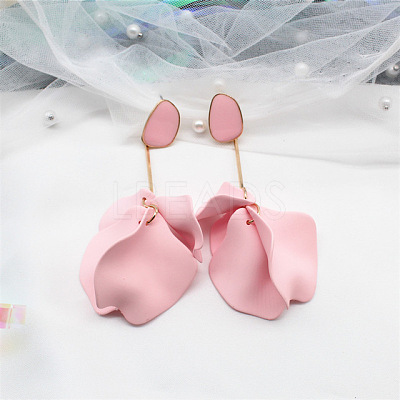 Spray Painted Alloy Enamel Dangle Stud Earrings FS-WG98629-05-1
