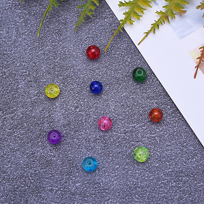 800Pcs 10 Colors Spray Painted Crackle Glass Beads CCG-CJ0001-02-1