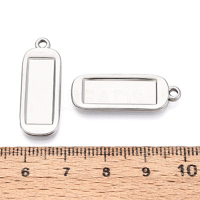 304 Stainless Steel Pendant Cabochon Settings STAS-N108-64P-1