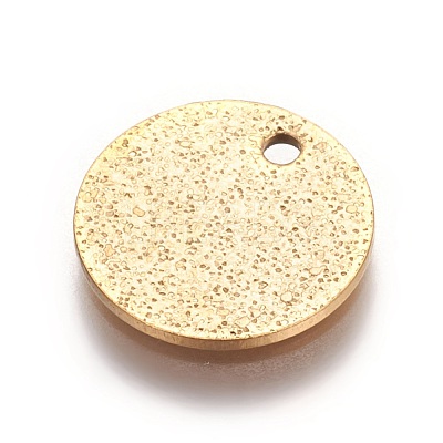 Ion Plating(IP) 304 Stainless Steel Textured Pendants X-STAS-I098-01-12mm-G-1