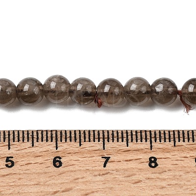 Natural Smoky Quartz Beads Strands X-G-B167-A09-6mm-1