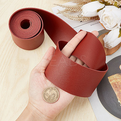 2M Flat Double Face Lychee Pattern Imitation Leather Band LC-WH0010-01C-03-1