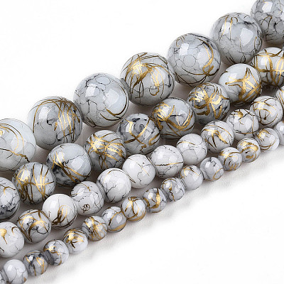 Baking Paint Glass Beads Strands DGLA-N003-10mm-B01-1
