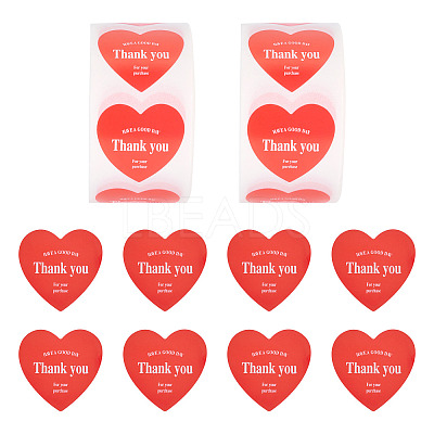 2Roll Heart with Thank You Roll Stickers DIY-TA0013-58C-1