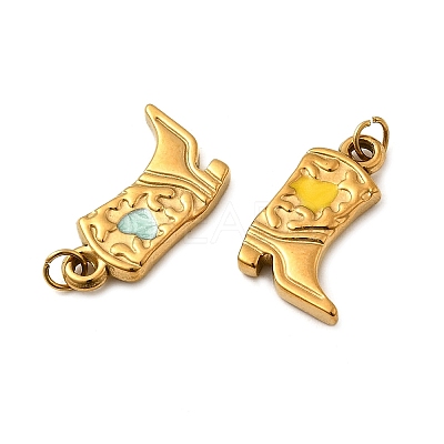 304 Stainless Steel Enamel Pendants STAS-B097-26G-03-1