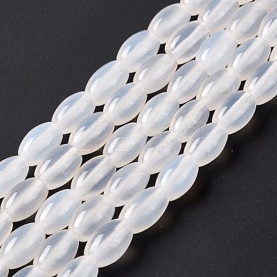Natural White Agate Beads Strands G-C247-01B-1