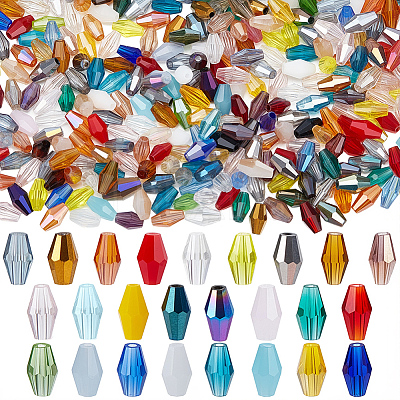400Pcs 2 Bags Electroplate Glass Beads GLAA-SC0003-36B-1
