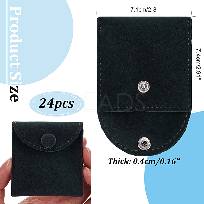 Velvet Jewelry Flap Pouches with Snap Button X-TP-WH0007-10B-1