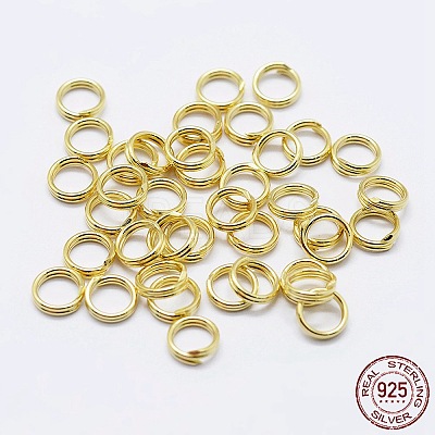 925 Sterling Silver Split Jump Rings STER-F036-01G-0.6x7mm-1