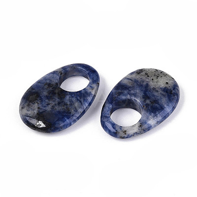 Natural Sodalite Large Hole Pendants G-N348-06B-10-1