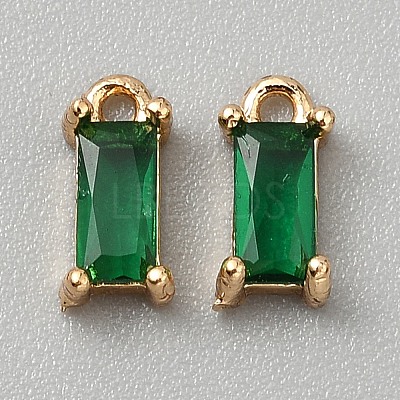 Golden Plated Brass Cubic Zirconia Charms LS-ZIRC-WH0015-01G-02-1