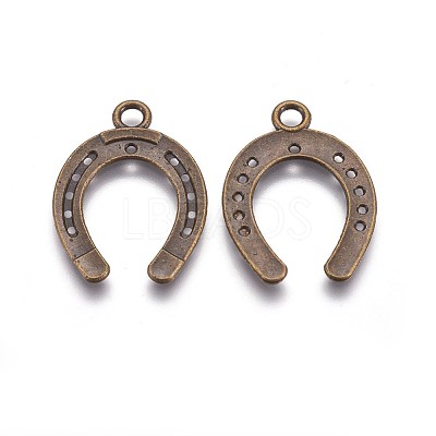 Tibetan Style Alloy Horseshoe Pendants TIBEP-23708-AB-NR-1