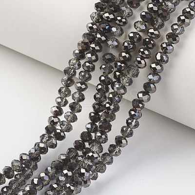 Electroplate Transparent Glass Beads Strands X-EGLA-A034-T4mm-P17-1