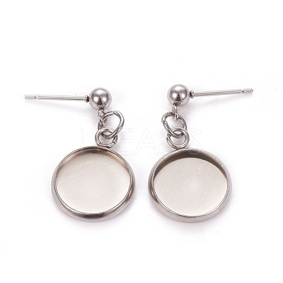 Tarnish Resistant 304 Stainless Steel Stud Earring Settings STAS-L226-019G-P-1