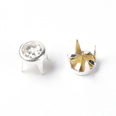 Brass Glass Rhinestone Spikes LS-FIND-WH0070-82A-02-1