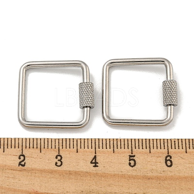 Non-Tarnish 304 Stainless Steel Screw Carabiner Lock Charms STAS-C092-04A-P-1