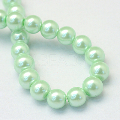 Baking Paint Pearlized Glass Pearl Round Bead Strands LS-HY-Q003-6mm-04-1
