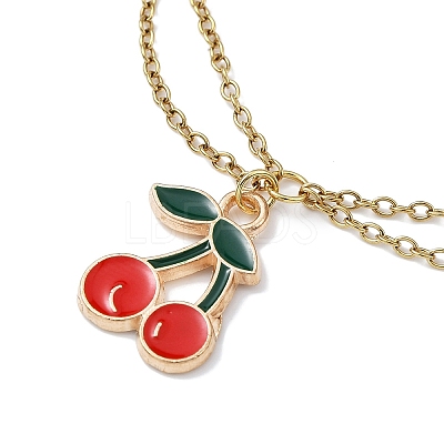 Alloy Enamel Fruit Charm Bracelets BJEW-JB09894-01-1