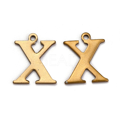 304 Stainless Steel Alphabet Charms STAS-H122-X-AB-1